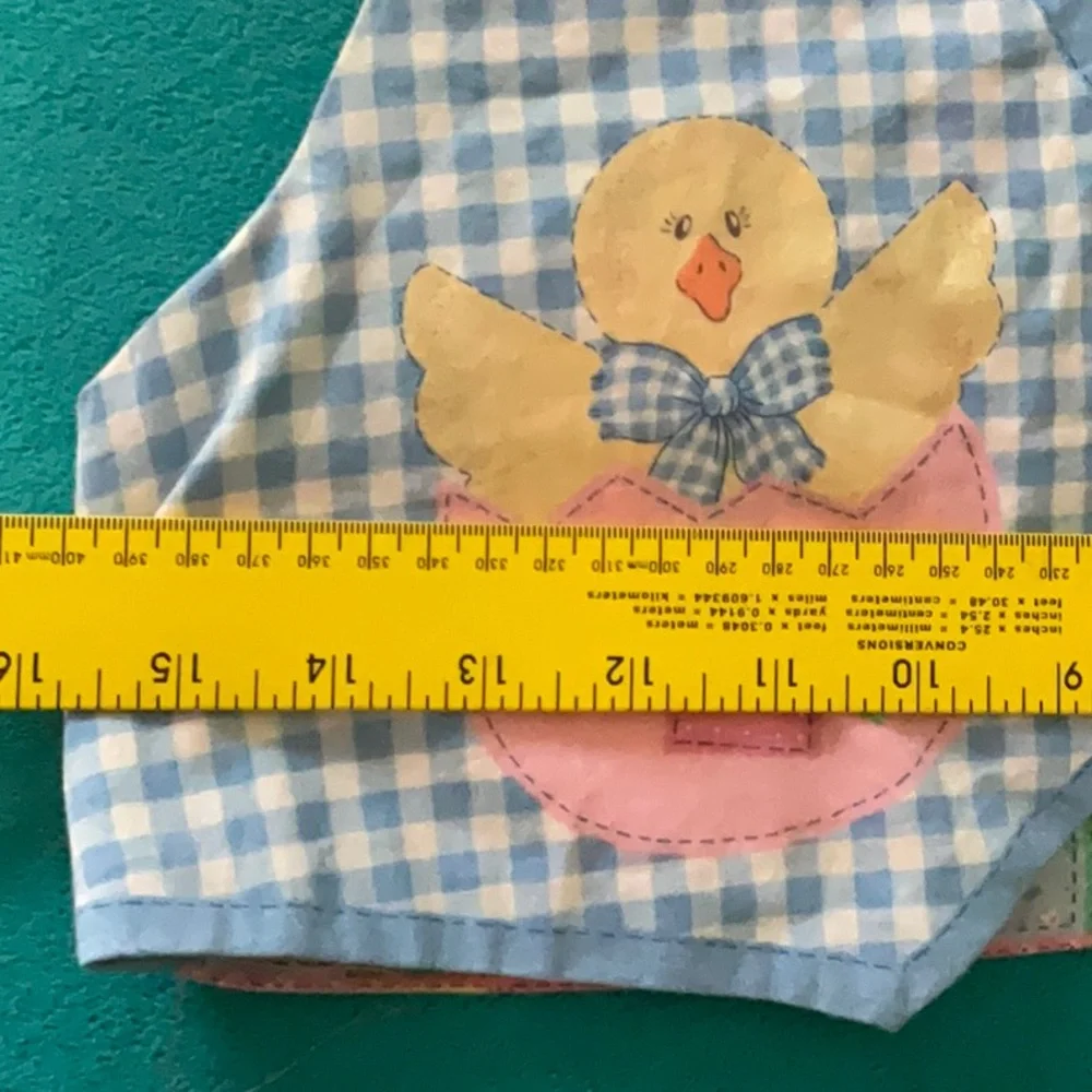 Blue and Pink Reversible Patchwork Kids Vest with Bunny & Chicks
